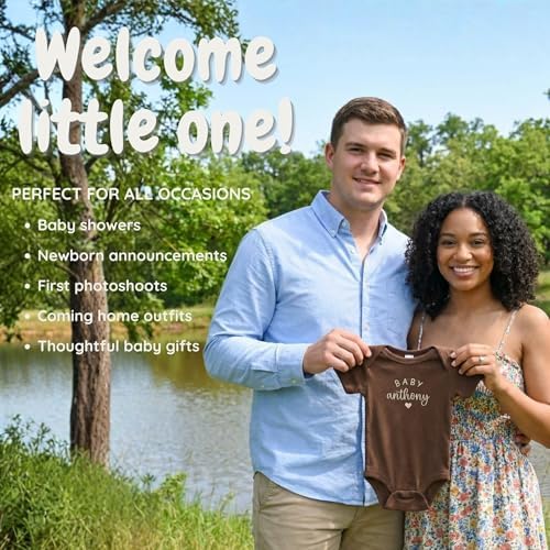 Custom Name Baby Onesie for Pregnancy Announcement First Grandchild – Newborn Baby Shower Birthday Family Keepsake