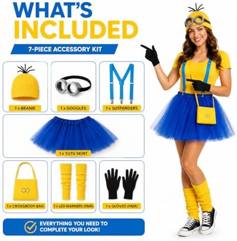 7 Pcs Halloween Costumes for Adults, Funny Adult Costumes for Women