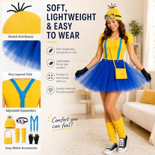 7 Pcs Halloween Costumes for Adults, Funny Adult Costumes for Women