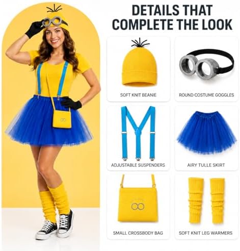 7 Pcs Halloween Costumes for Adults, Funny Adult Costumes for Women
