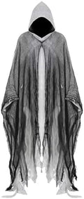 Grim Reaper Hooded Cloak for Men Women Halloween Costumes Cosplay Props