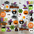 Halloween Hanging Decorations,Halloween Ghost Streamers,Cute Spooky Ghost Pumpkin Witch Hats Ceiling Hanging Swirls, Halloween Decorations Indoor for Office Classroom