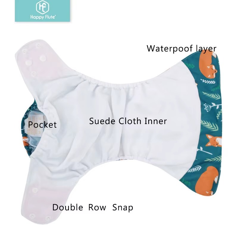 8 diapers+8 Inserts Baby Cloth Diapers One Size Adjustable Washable Reusable Cloth Nappy For Baby Girls and Boys