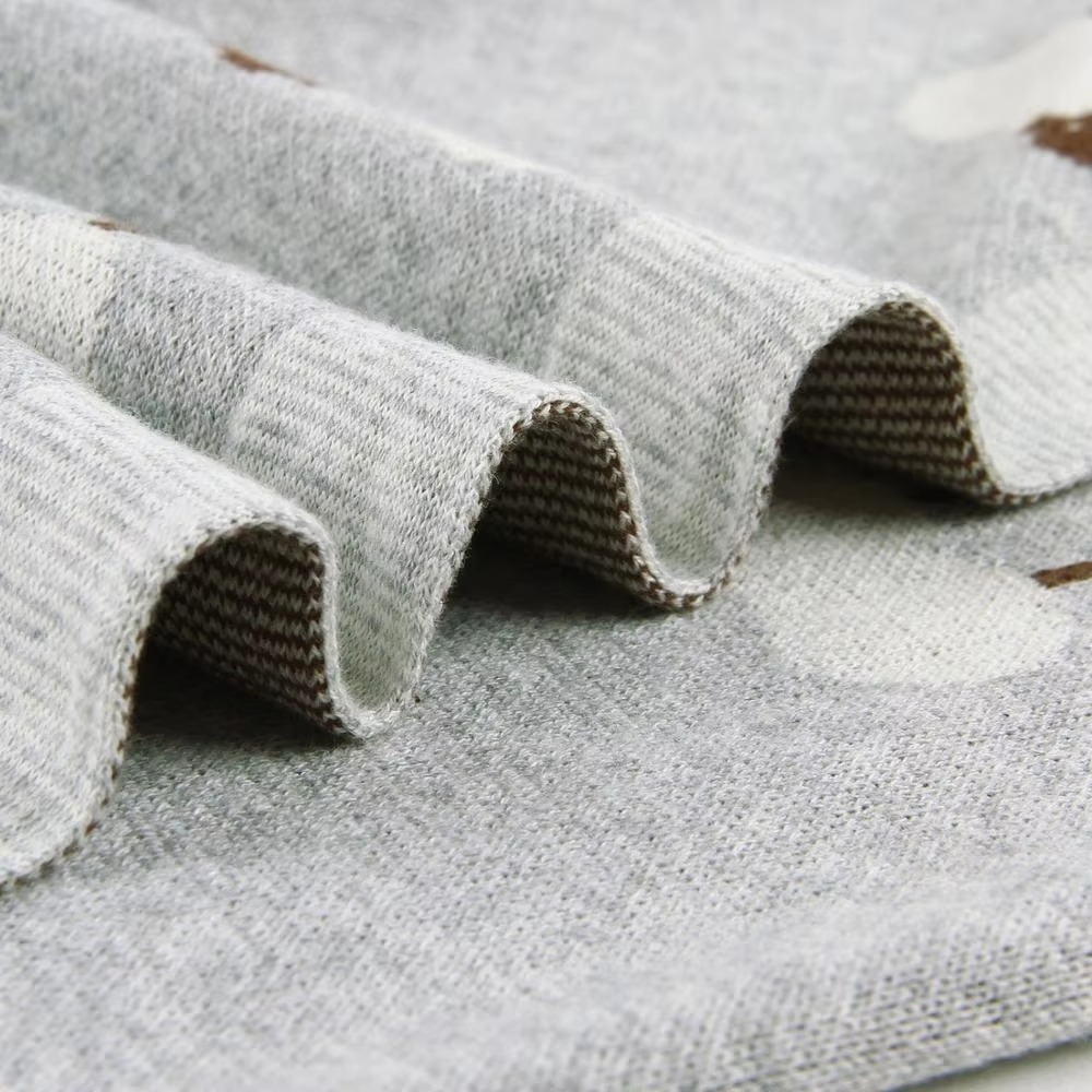 Knitted Baby Blanket – Newborn Swaddle Receiving Blanket with Cute Alpaca Design – Soft Infant Stroller Wrap for Boys & Girls – Nursery Bedding Throw Quilt