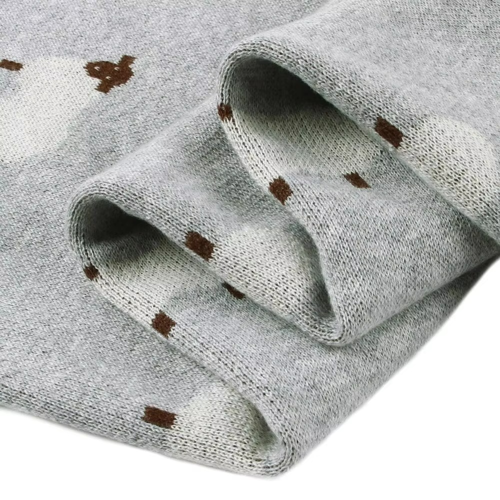 Knitted Baby Blanket – Newborn Swaddle Receiving Blanket with Cute Alpaca Design – Soft Infant Stroller Wrap for Boys & Girls – Nursery Bedding Throw Quilt