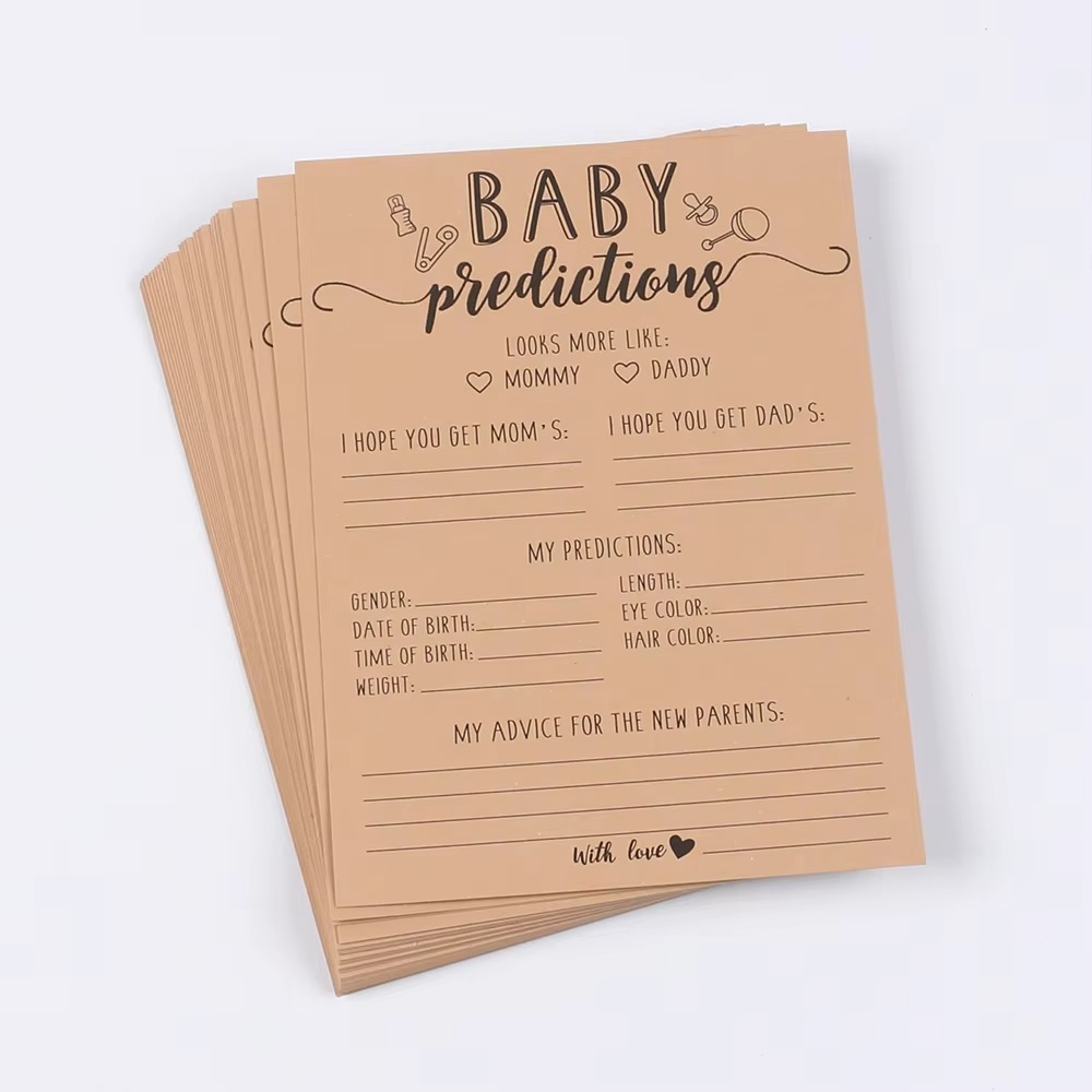 30PCS Baby Shower Prediction Cards – Gender Reveal Party Game Cards – Baby Shower Party Supplies for Pregnancy Announcement & Family Celebration