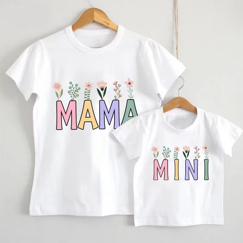 Lovely Cartoon Family Matching Shirts – Dad Mom Brother Sister Matching T-Shirts – Cute Family Birthday Outfit – Parent Child Matching Clothes for Family Photos
