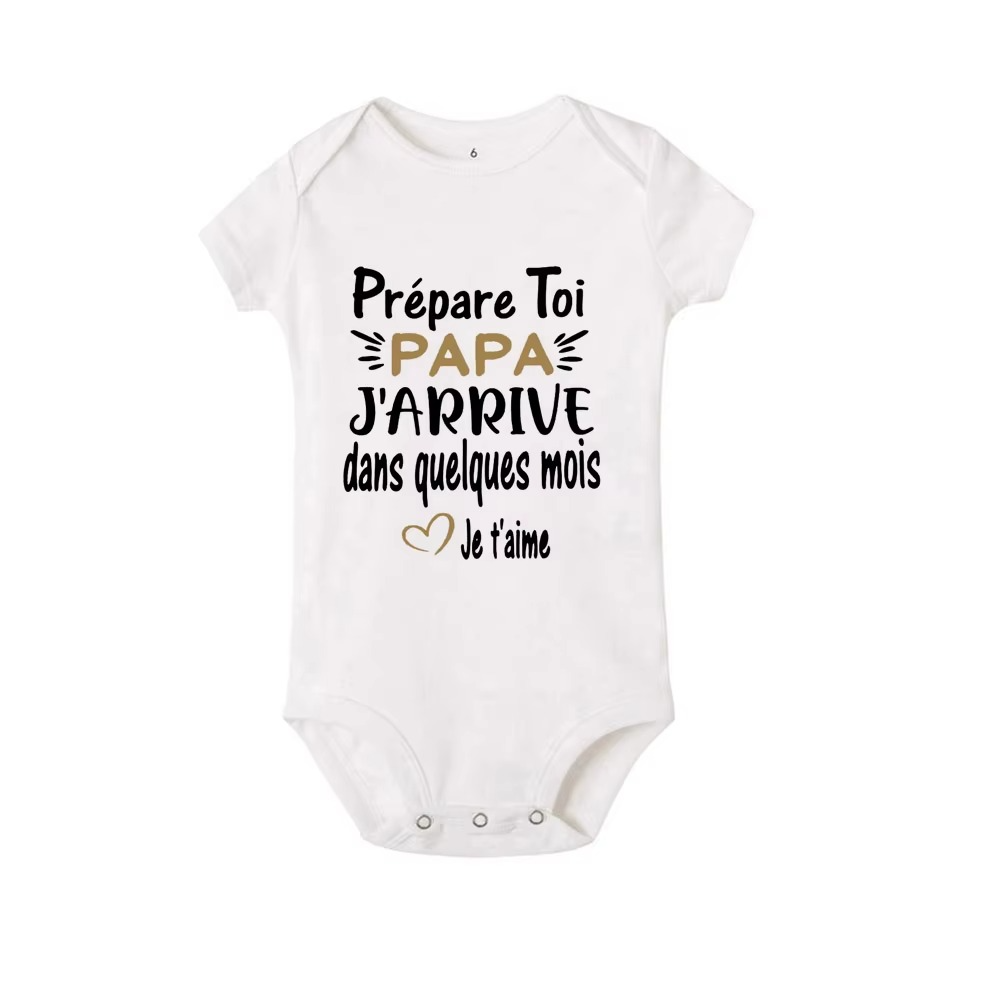 Prepare Yourself PAPA I’m Coming In A Few Months Baby Bodysuit – Pregnancy Announcement Outfit for Baby Boy Girl – Funny Newborn Infant Romper Toddler Jumpsuit – Baby Shower Gift for Dad To Be