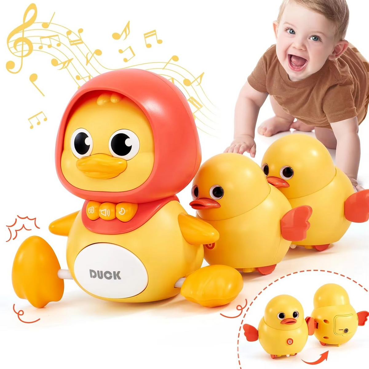Baby Crawling Toys Infant Moving Walking Dancing Toys with Light Toddler Interactive Development Tummy Time Birthday Gifts