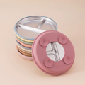 Color Kids Stainless Steel Suction Plate – Detachable Food-Grade Silicone Base – Baby Feeding Plate for Toddlers, Non-Slip Divided Tableware