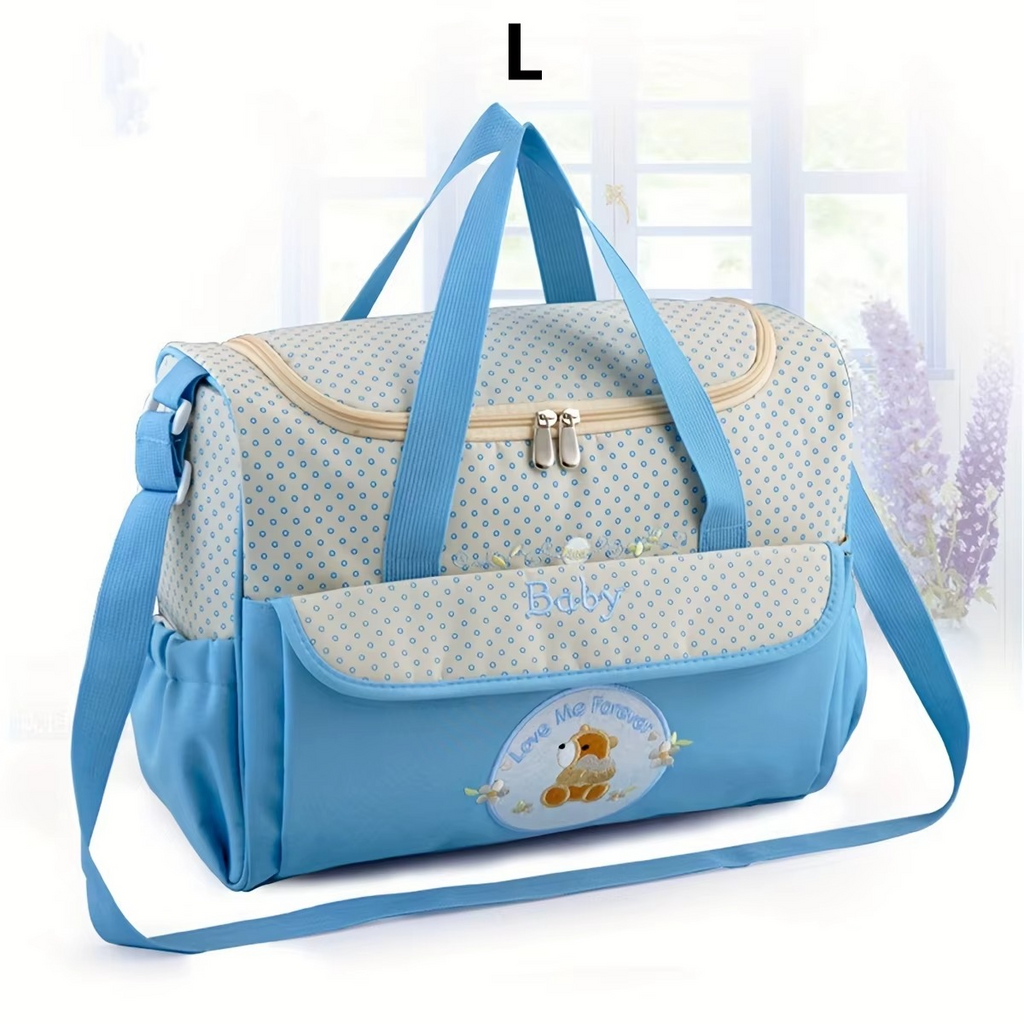Lightweight Waterproof Mommy Diaper Bag – Large Capacity Cartoon Bear Shoulder Tote – Portable Crossbody Baby Bag for Travel, Nursing & Baby Essentials