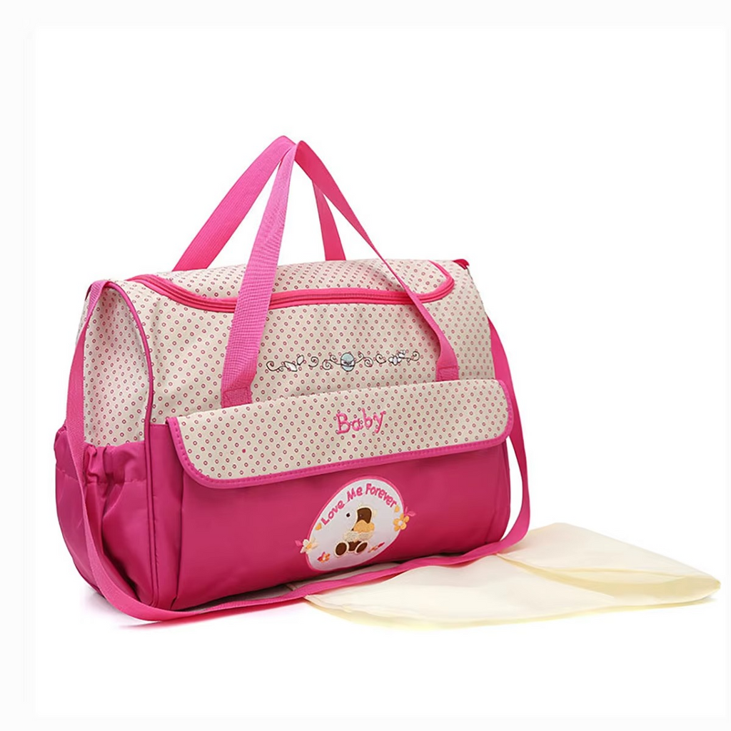 Lightweight Waterproof Mommy Diaper Bag – Large Capacity Cartoon Bear Shoulder Tote – Portable Crossbody Baby Bag for Travel, Nursing & Baby Essentials
