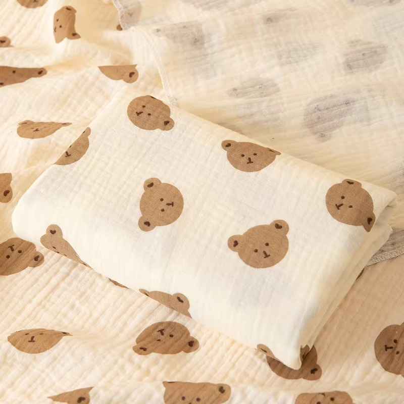 Muslin Gauze Baby Blanket – Soft Printed Newborn Swaddle Blanket – Breathable Baby Wrap, Receiving Blanket, Bath Towel & Infant Bedding for Boys & Girls