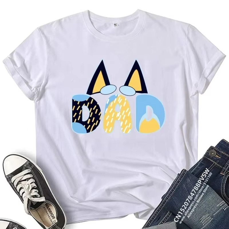 Dad Mom and Me Family Matching Shirts – Simple Cartoon Anime Style T-Shirts – Daddy Mommy Father Son Mother Daughter Matching Outfits – Family Party Clothes