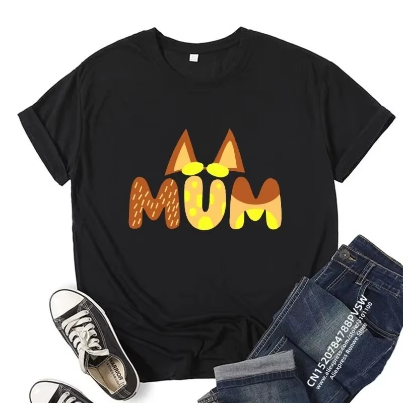 Dad Mom and Me Family Matching Shirts – Simple Cartoon Anime Style T-Shirts – Daddy Mommy Father Son Mother Daughter Matching Outfits – Family Party Clothes