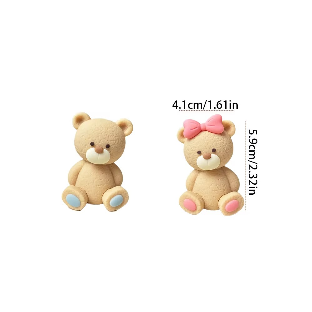 Gender Reveal Bear Cake Topper – Cute Bear Cake Decoration for Boy or Girl Baby Shower – Gender Reveal Party Supplies – Baby Birthday Cake Decor