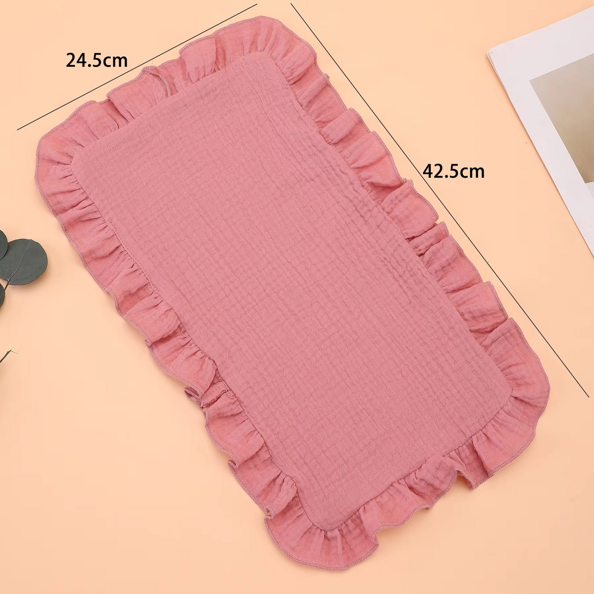Soft Muslin Cotton Gauze Baby Burp Cloth – Ruffle Shoulder Burping Pad – Absorbent Newborn Burp Cloth for Feeding, Drooling & Spit-Up