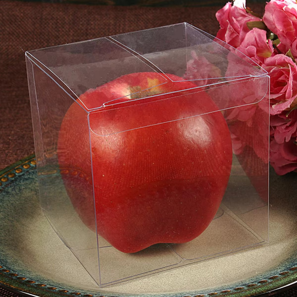 50PCS Transparent Gift Boxes – Clear PVC Favor Boxes 5x5x5cm – Wedding Candy Boxes for Party Favors, Candles, Treats & Gift Packaging