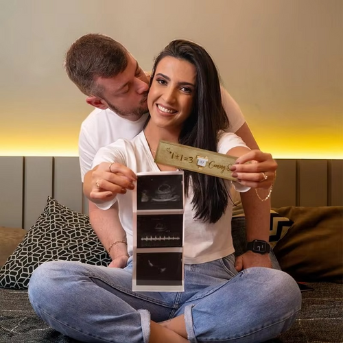 1PC Pregnancy Announcement Wooden Keepsake Box – Pregnancy Test Reveal Box with Slide Cover – Surprise Baby Announcement Gift for Dad, Grandparents & Family