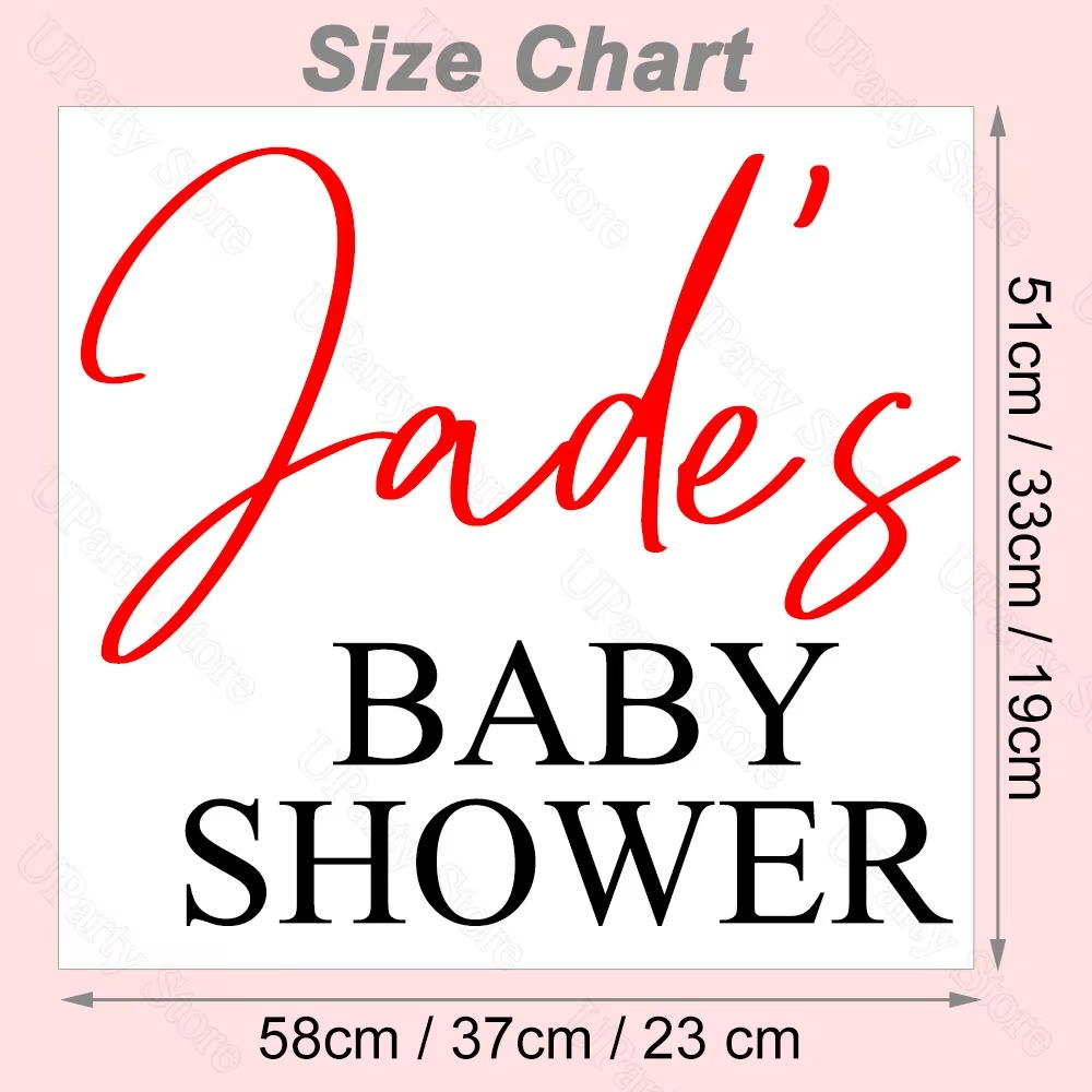 Custom Baby Shower Vinyl Name Sticker – Mirror Champagne Gold Personalized Decal for Baby Shower, Birthday, Baptism & Party Backdrop Decorations