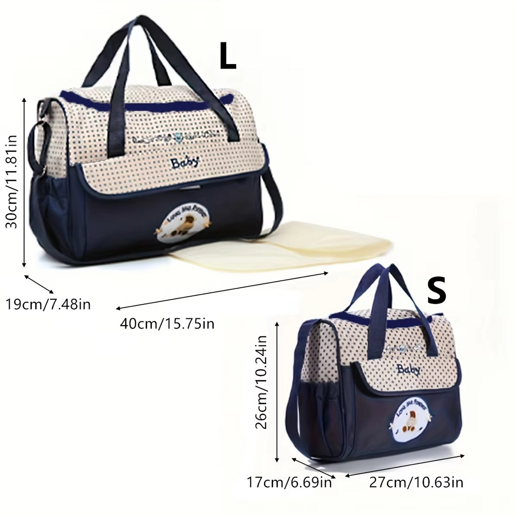 Lightweight Waterproof Mommy Diaper Bag – Large Capacity Cartoon Bear Shoulder Tote – Portable Crossbody Baby Bag for Travel, Nursing & Baby Essentials