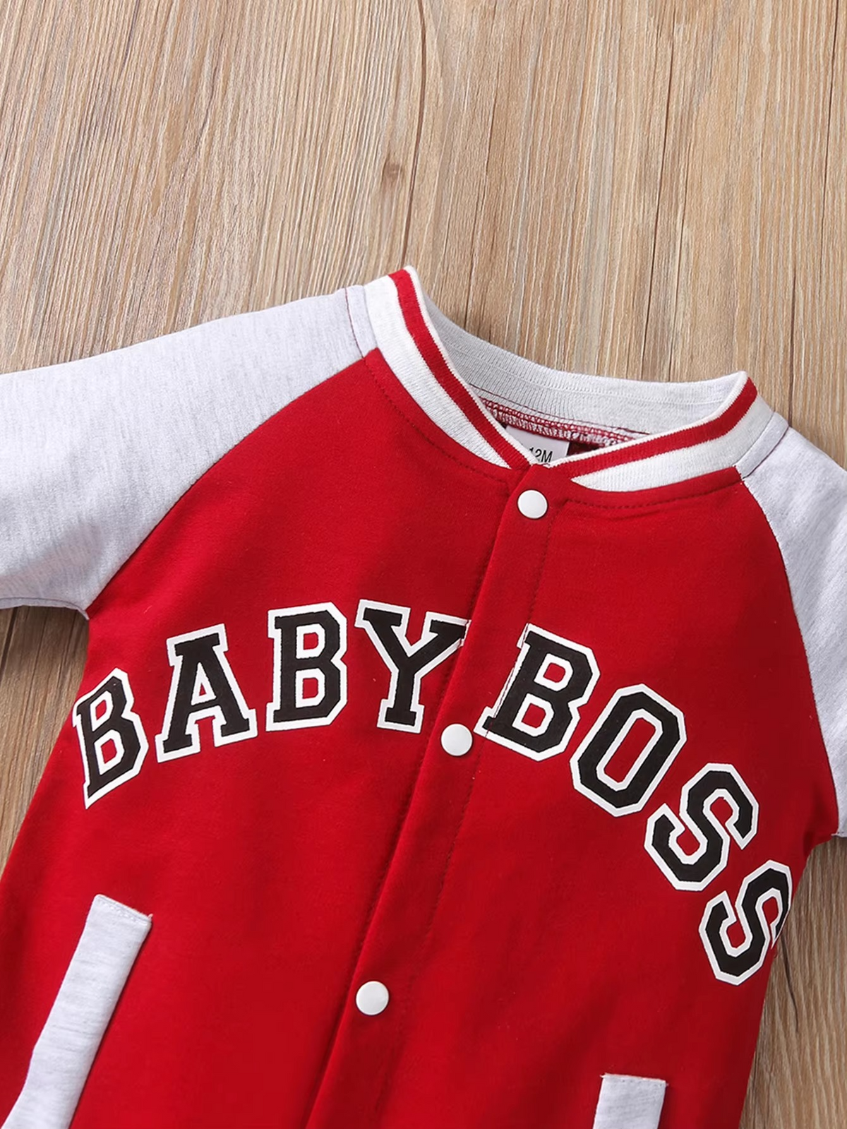 Fashionable Letter Printed Baby Boy Jumpsuit – Long Sleeve Round Neck Romper – Cute Personalized Infant Bodysuit Outfit for Newborn & Toddler Boys