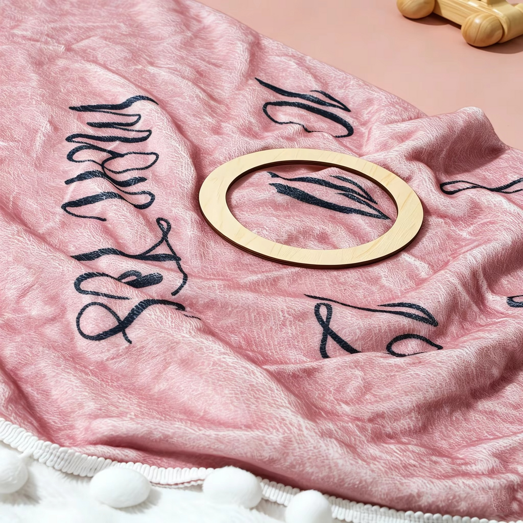 Flannel Baby Month Milestone Blanket – First Year Monthly Growth Photo Blanket – Newborn Photography Backdrop & Calendar – Baby Shower Keepsake Gift