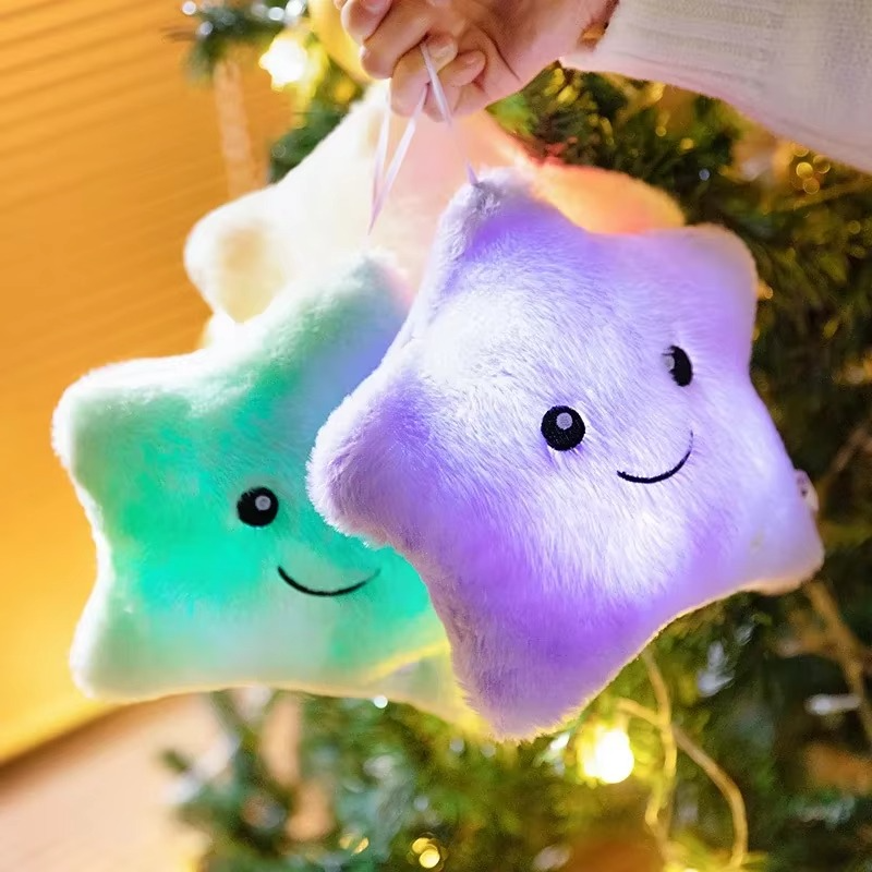 LED Star Plush Toy – Glowing Stuffed Star Pillow – Soft Light-Up Plush Doll for Babies & Kids – Cute Nursery Decor, Sleep Companion & Birthday Gift