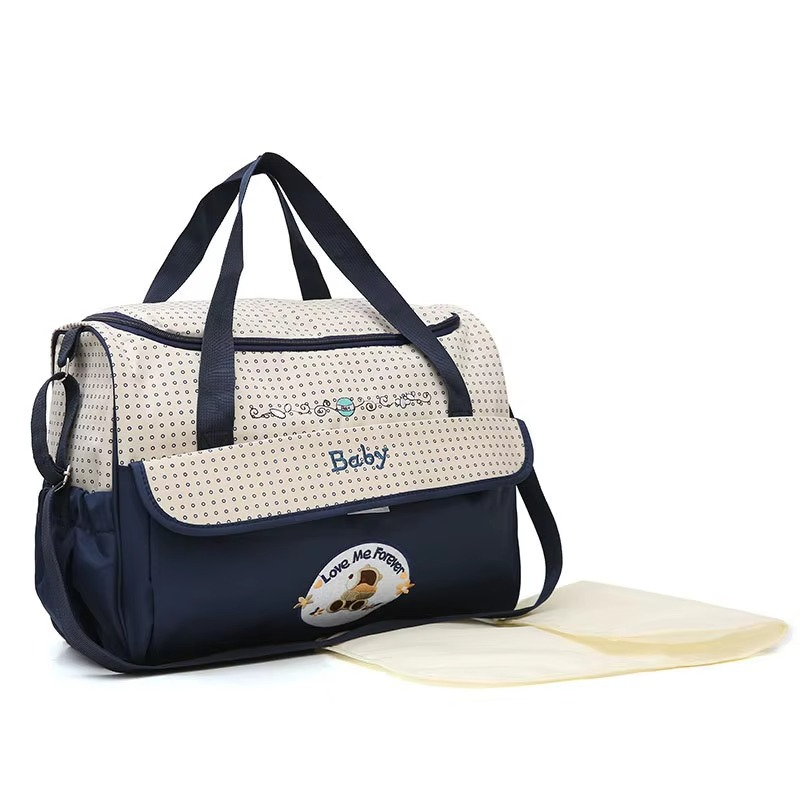 Lightweight Waterproof Mommy Diaper Bag – Large Capacity Cartoon Bear Shoulder Tote – Portable Crossbody Baby Bag for Travel, Nursing & Baby Essentials