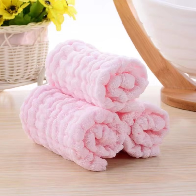3PCS/5PCS Plain Cotton Gauze Small Square Towels – Soft Baby Face Cloths, Washcloths & Burp Towels for Newborns & Toddlers