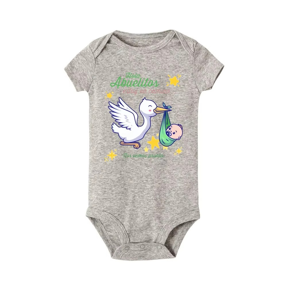 Hello Grandparent Newborn Romper – Pregnancy Announcement Baby Bodysuit – “I’m on My Way, See You Soon” Family Reveal Outfit for Newborn Boys & Girls