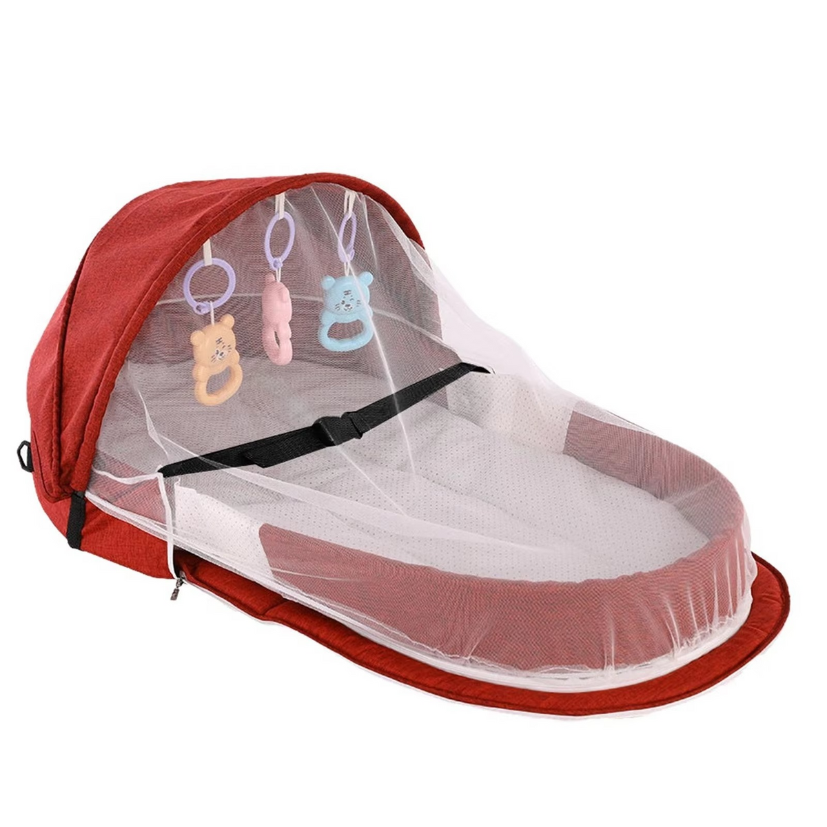 Portable Folding Baby Bed with Mosquito Net & Sun Canopy – Baby Nest Travel Crib – Foldable Infant Bassinet for Home, Travel & Camping