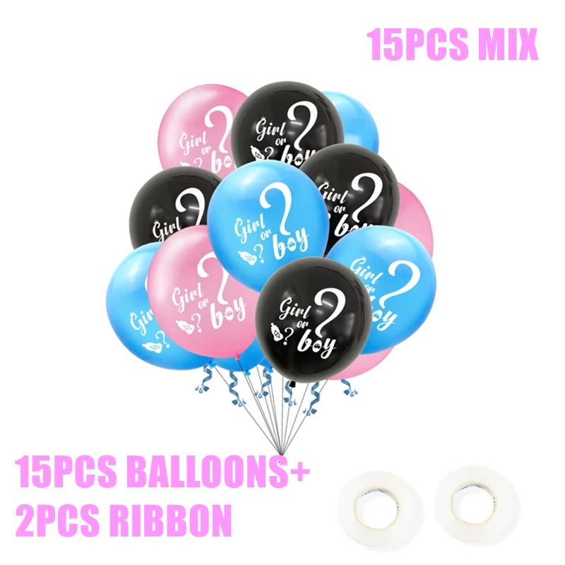 Baby Shower Boy or Girl Balloons – Gender Reveal Party Decorations – Baby Shower Balloon Set for Boy or Girl Reveal Celebration Decor