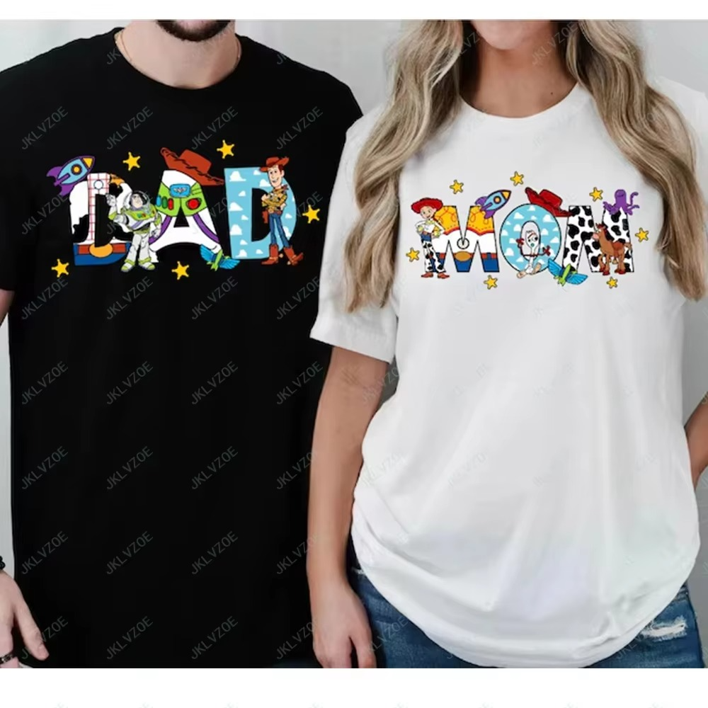 Retro Mom and Dad Matching Shirts – New Mom New Dad Pregnancy Announcement T-Shirts – Couples Matching Tees for Baby Reveal – Family Matching Outfits for Parents & Kids