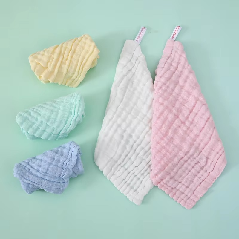 3PCS/5PCS Plain Cotton Gauze Small Square Towels – Soft Baby Face Cloths, Washcloths & Burp Towels for Newborns & Toddlers