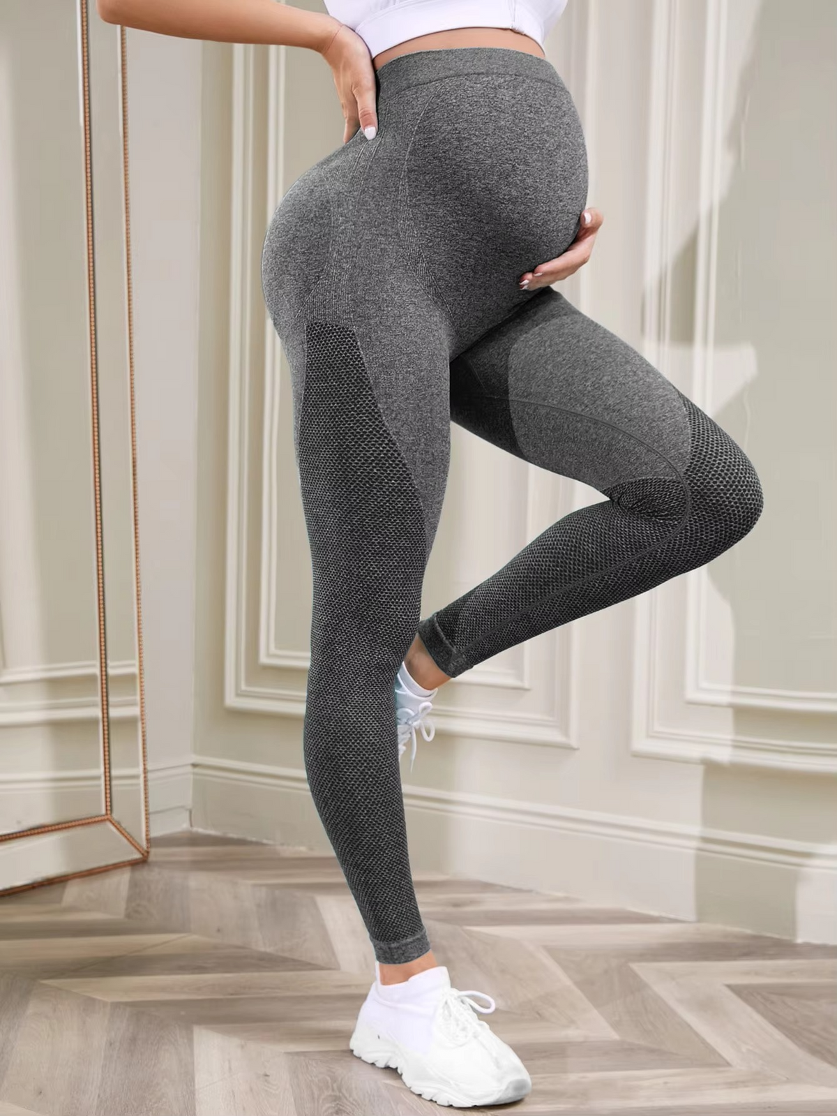 Women's Maternity Leggings Over the Belly – Pregnancy Yoga Pants – High Waist Workout Activewear for Pregnant Women – Stretchy Maternity Leggings