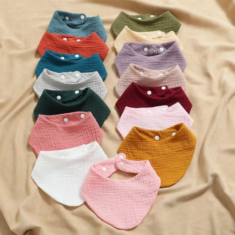 3PCS/5PCS Muslin Baby Bibs Set – Soft Cotton Drool Bibs, Baby Face Towels & Wash Cloths – Absorbent Bandana Neck Scarves for Newborns & Toddlers