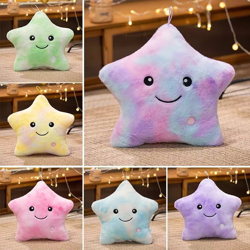 LED Star Plush Toy – Glowing Stuffed Star Pillow – Soft Light-Up Plush Doll for Babies & Kids – Cute Nursery Decor, Sleep Companion & Birthday Gift