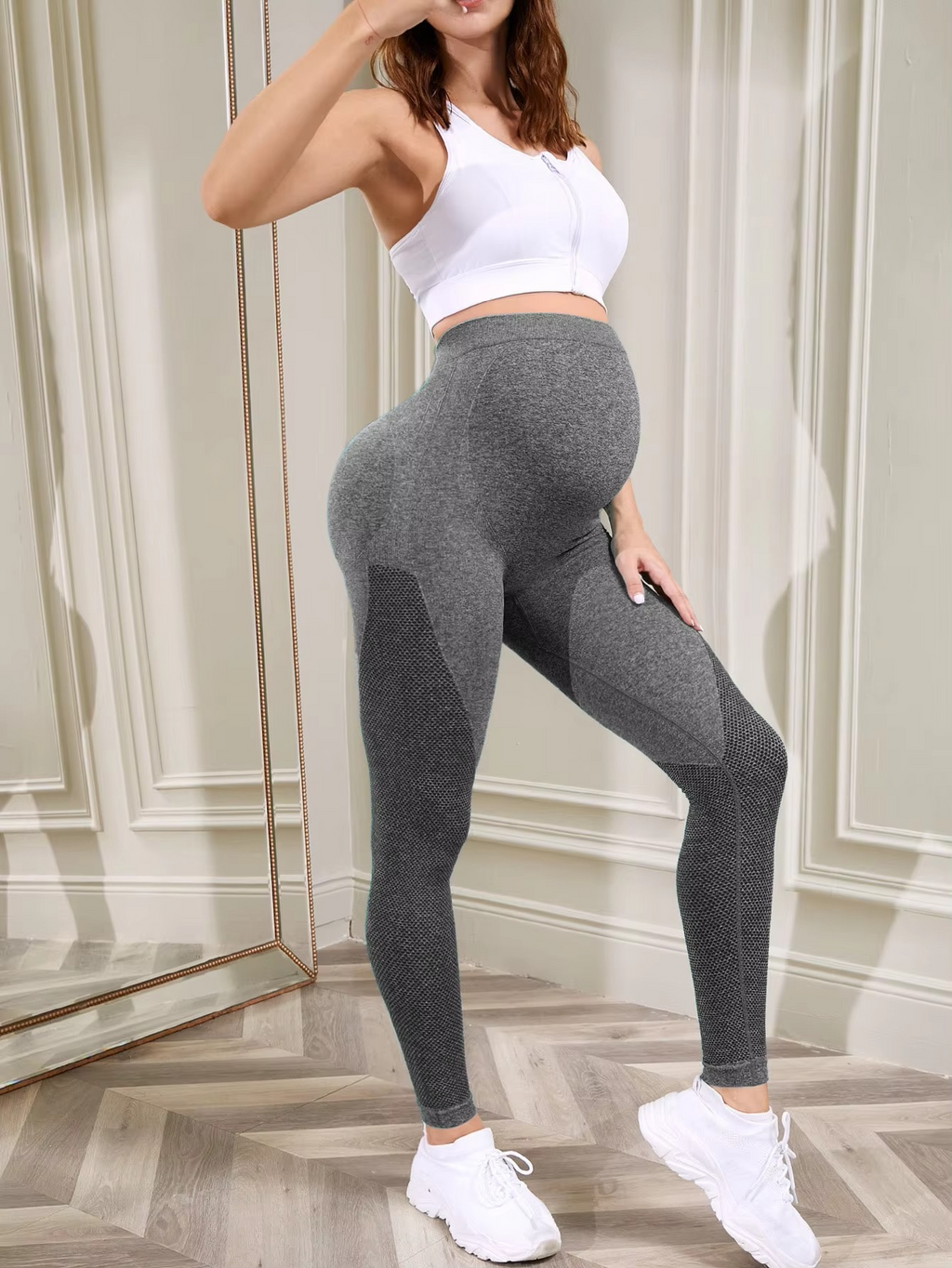 Women's Maternity Leggings Over the Belly – Pregnancy Yoga Pants – High Waist Workout Activewear for Pregnant Women – Stretchy Maternity Leggings