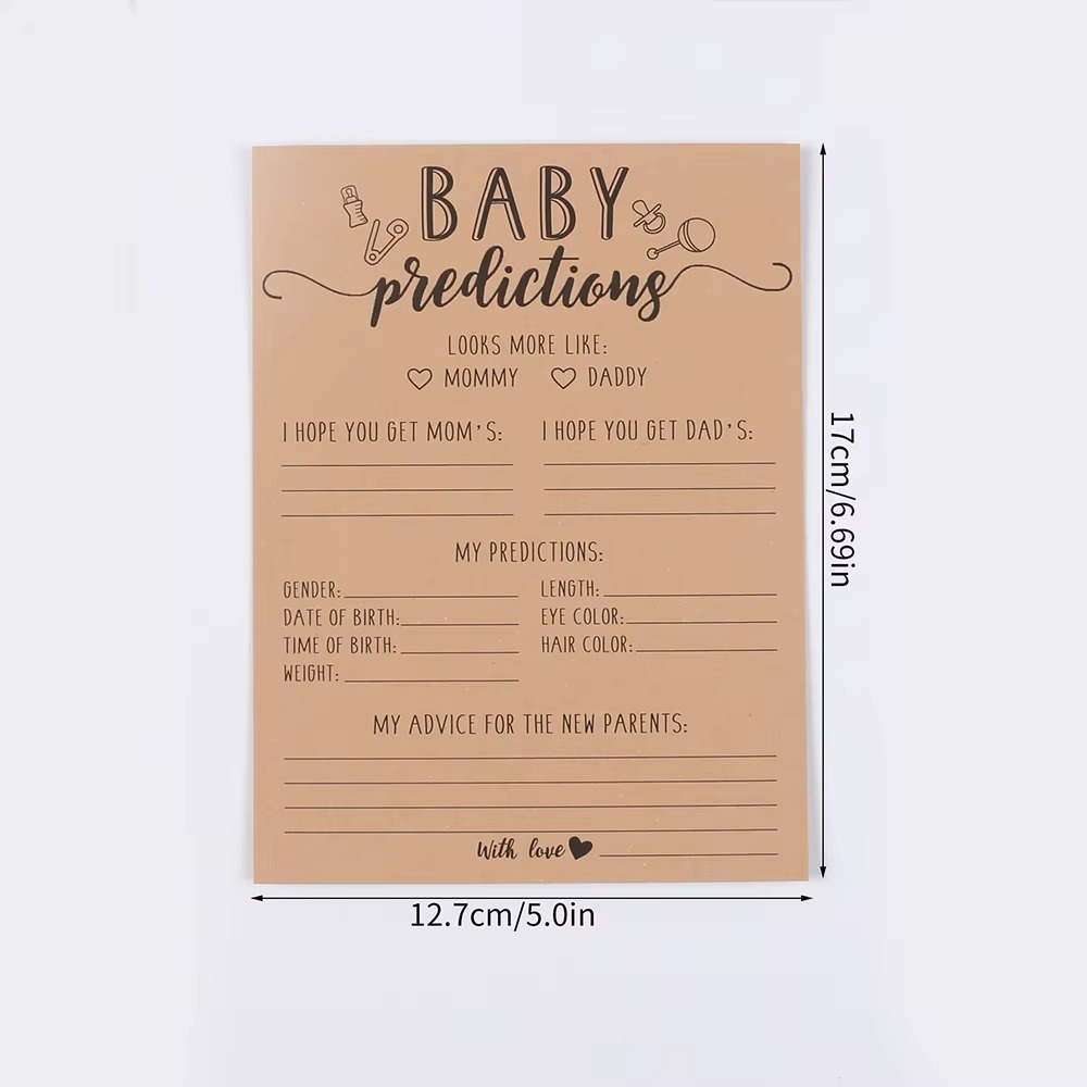 30PCS Baby Shower Prediction Cards – Gender Reveal Party Game Cards – Baby Shower Party Supplies for Pregnancy Announcement & Family Celebration