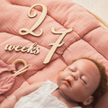 20PCS Wooden Baby Milestone Cards Set – Pregnancy & Baby Growth Milestone Markers – Reversible Monthly Milestone Discs – Newborn Photography Props & Baby Shower Gift