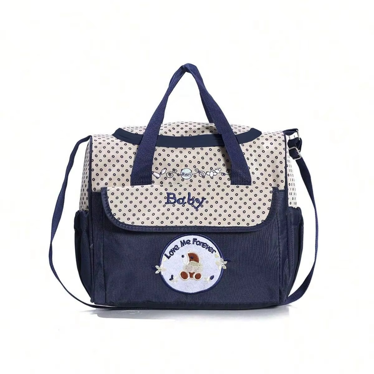 Lightweight Waterproof Mommy Diaper Bag – Large Capacity Cartoon Bear Shoulder Tote – Portable Crossbody Baby Bag for Travel, Nursing & Baby Essentials