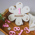 Wooden Flower Milestone Card Set – Baby Monthly Milestone Markers 1 Month to 1 Year – Pregnancy Journey Photo Props – Newborn Photography Keepsake Gift