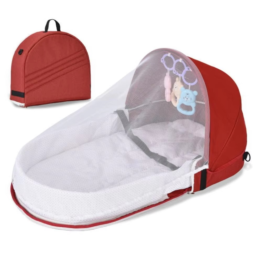 Portable Folding Baby Crib – Newborn Travel Nest Bed with Bionic Anti-Pressure Design – Foldable Infant Lounger, Baby Sleeping Bed & Carry Nest for Comfort