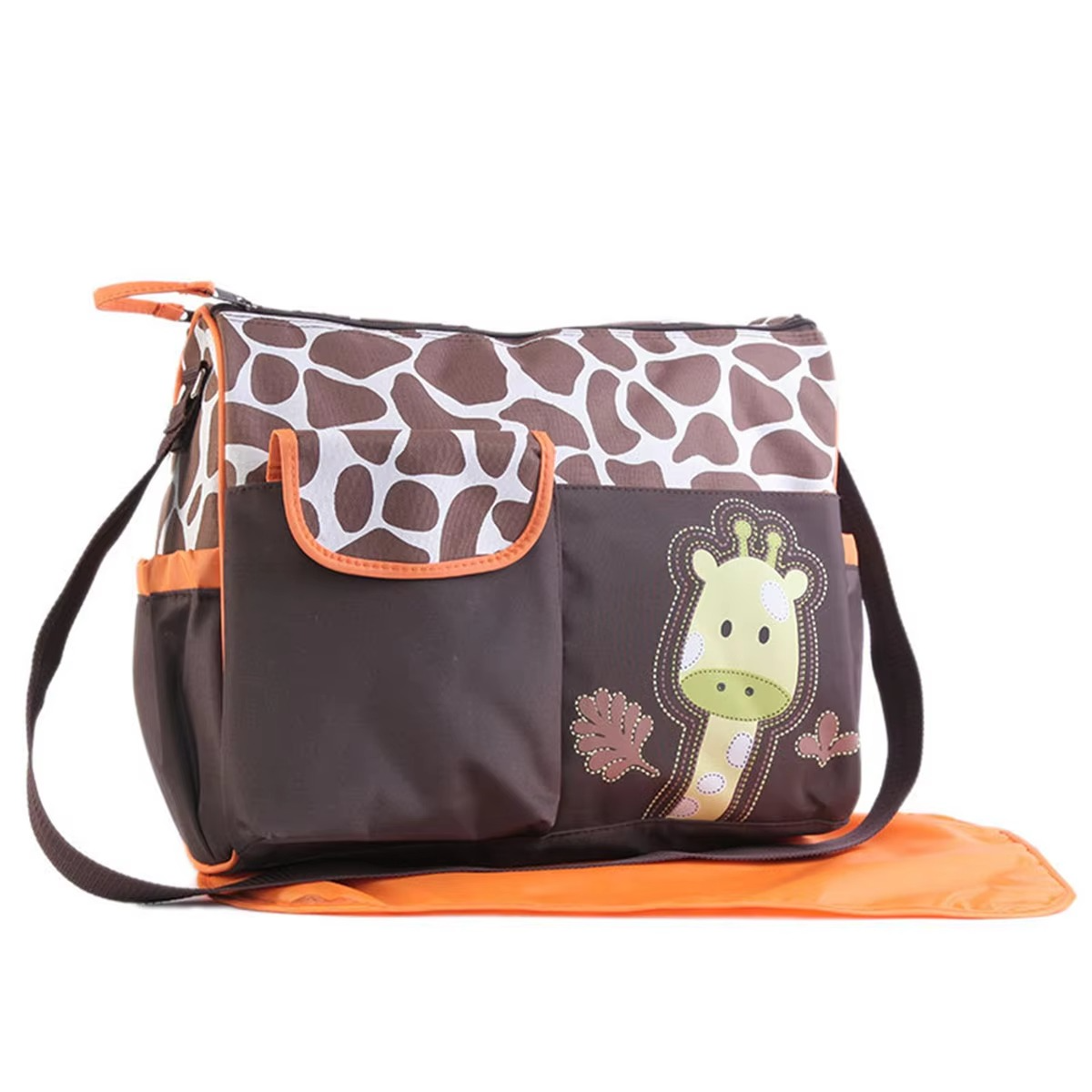 Cartoon Giraffe Mommy Diaper Bag – Large Capacity Multifunction Baby Travel Tote – Waterproof Shoulder & Crossbody Mother-and-Baby Organizer Bag