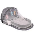 Portable Folding Baby Bed with Mosquito Net & Sun Canopy – Baby Nest Travel Crib – Foldable Infant Bassinet for Home, Travel & Camping