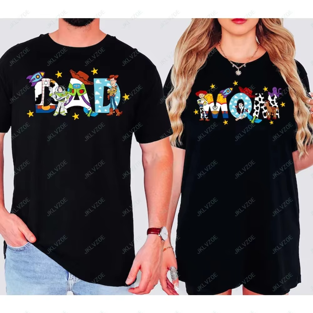 Retro Mom and Dad Matching Shirts – New Mom New Dad Pregnancy Announcement T-Shirts – Couples Matching Tees for Baby Reveal – Family Matching Outfits for Parents & Kids