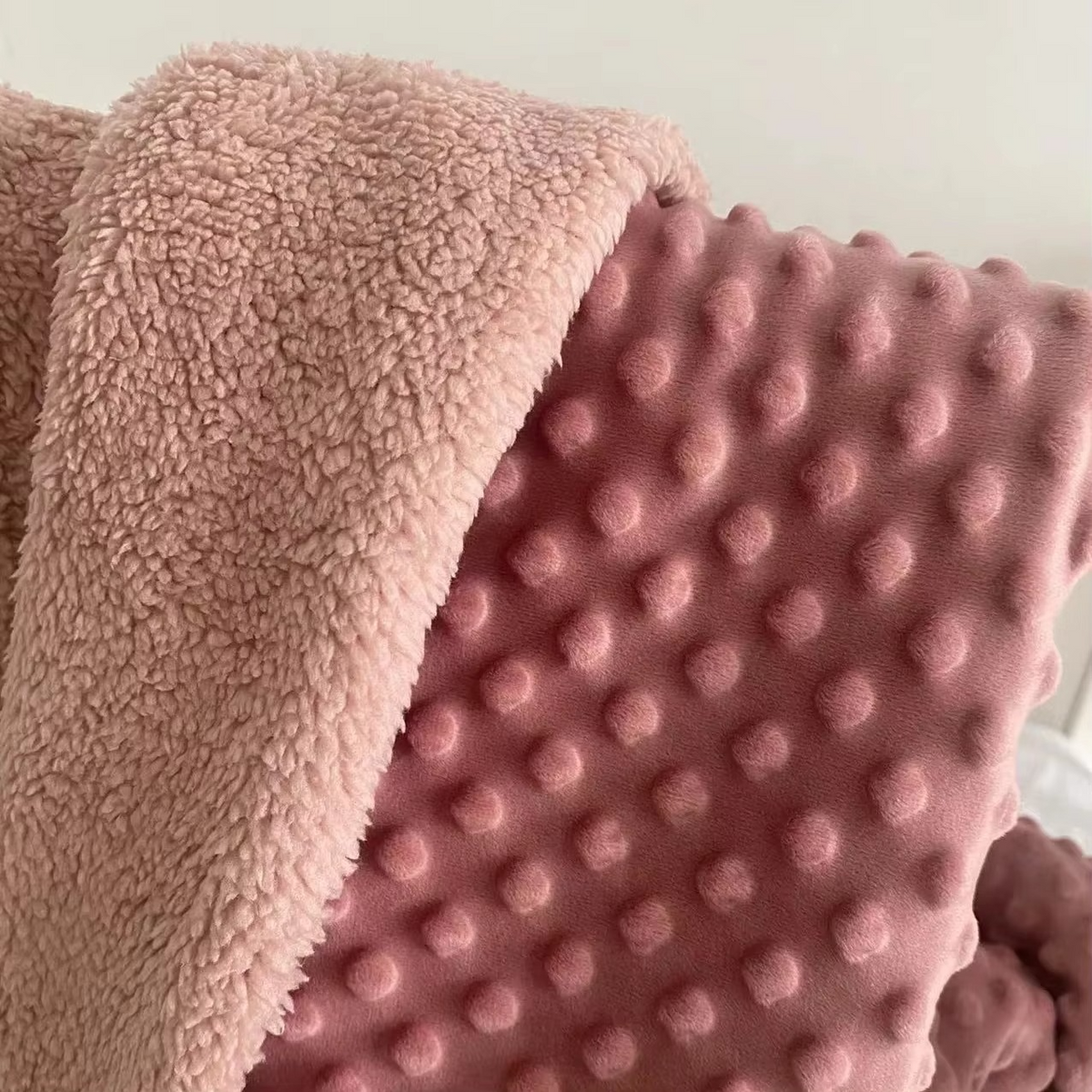 Baby Minky Dot Blanket – Soft 3D Dotted Velvet Baby Blanket – Warm Newborn Stroller, Crib & Receiving Blanket for Infants and Toddlers