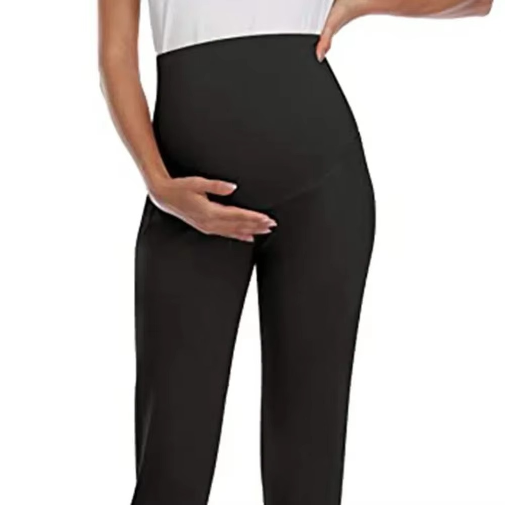 Spring Maternity Casual Pants for Women – High Waist Stretch Pregnancy Joggers with Pockets – Comfortable Lounge Trousers for Pregnant Women