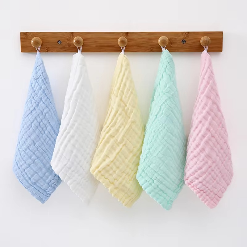 3PCS/5PCS Plain Cotton Gauze Small Square Towels – Soft Baby Face Cloths, Washcloths & Burp Towels for Newborns & Toddlers
